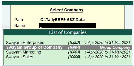 Group Company in TallyERP9 Group Company in TallyERP9
